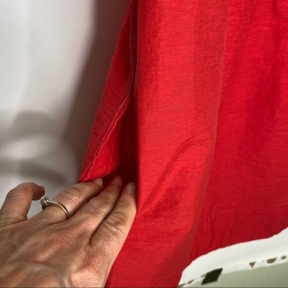 Zara Basic Red Collared V-neck Tunic Dress Small - Picture 6 of 8